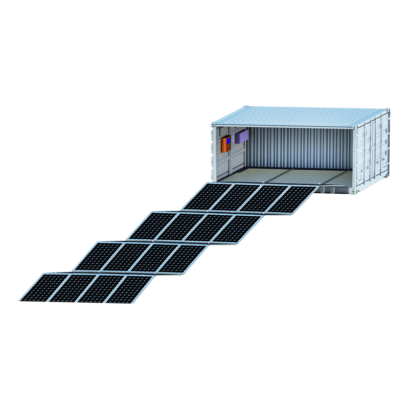 Conteneur solaire photovoltaïque (type rail)
